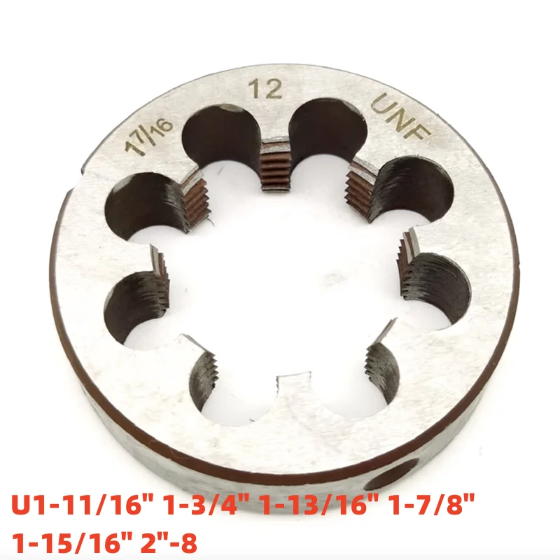 1PCS American Non-adjustable Round Die Alloy Steel UNF UNS1-11/16