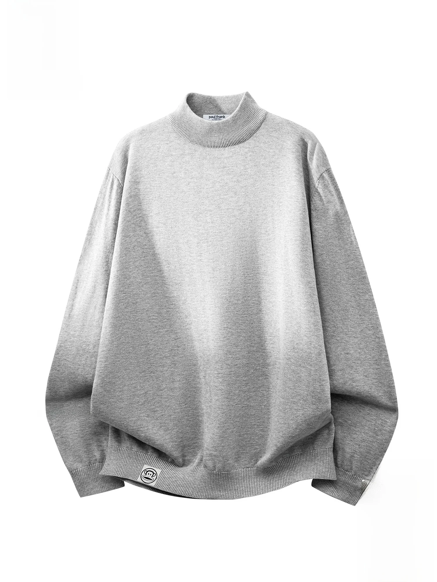 

PaulFrank f-High Collar Knitted Sweater Men's Loose Fit Winter Cotton Thermal Base Layer Top Casual Sle Long Sve