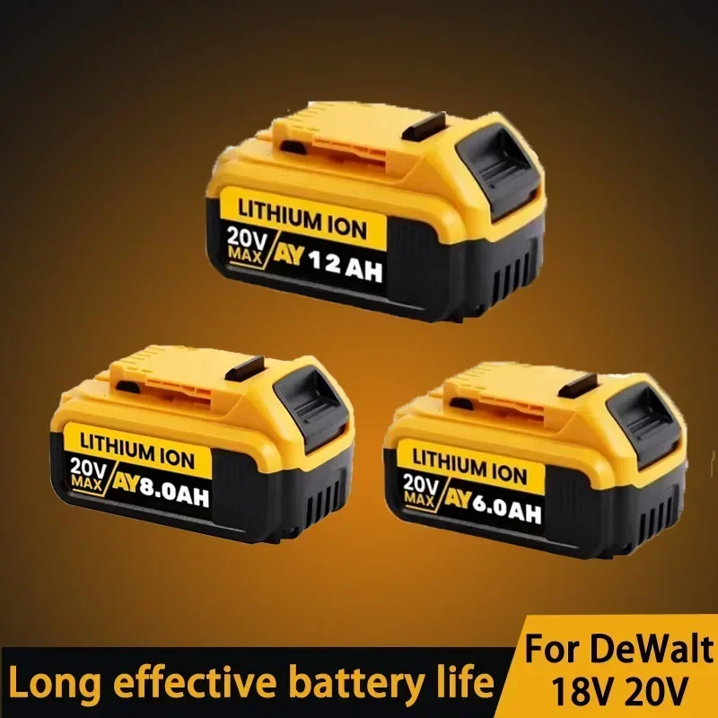 

1~2Pack Replacement Lithium Ion Battery For DeWalt 18V 20 Volt Max 6.0AH 8.0AH 12AH DCB205 DCB206 DCB200 Power Tools Battery