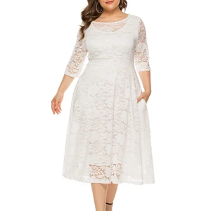 Thu nhập của phụ nữ tương phản ăn mặc như manga, bán trong suốt, midi, bóng, tiệc tùng, đám cưới, cộng với kích thước 10 Bán hàng chính cộng với kích thước trang phục tiệc ren - №5