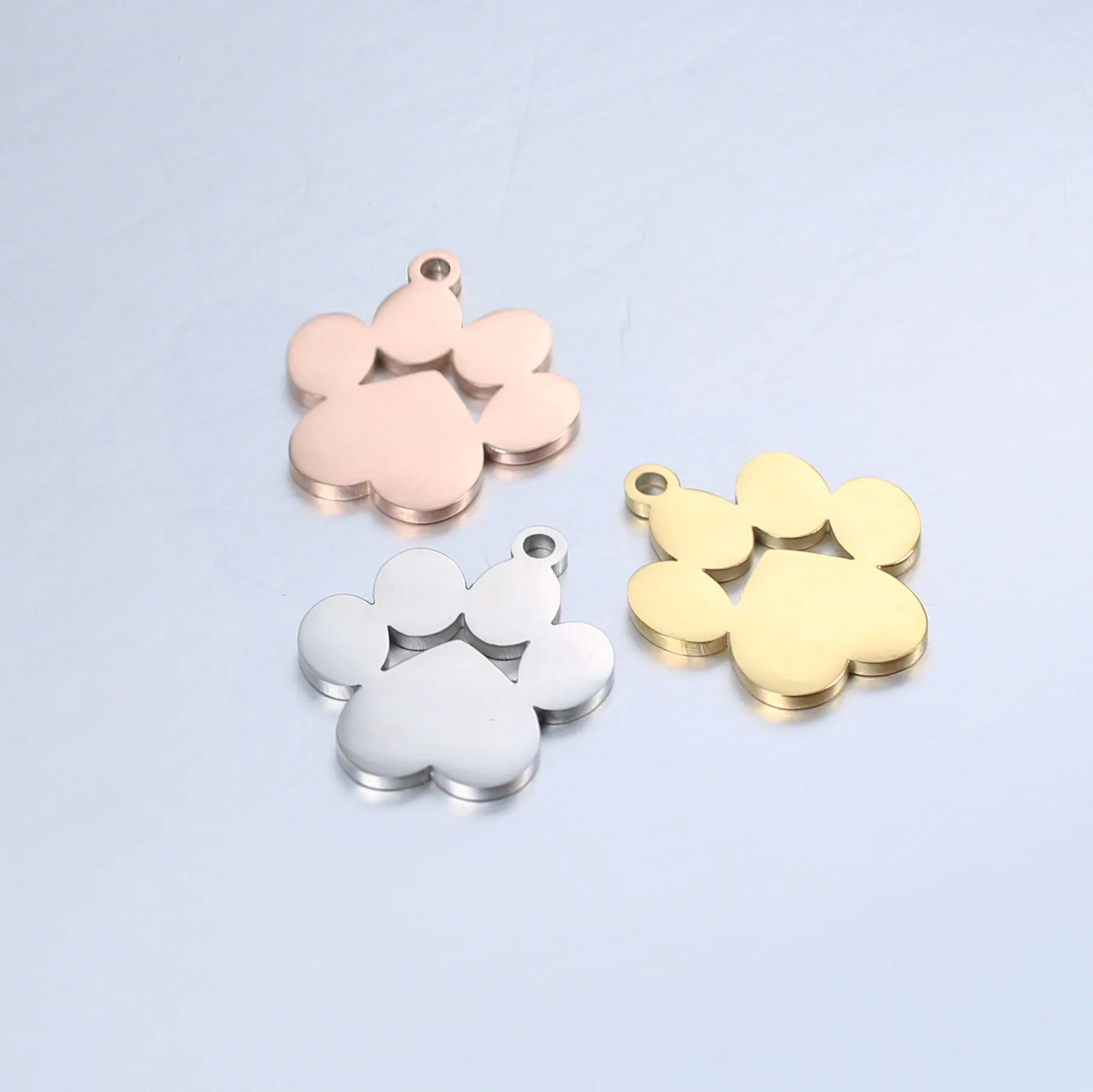 DOOYIO 5pcs/Lot Stainless Steel Charms Animals Dog and Cat Claw Pendants for DIY Necklace Jewelry Handmade Making Supplies