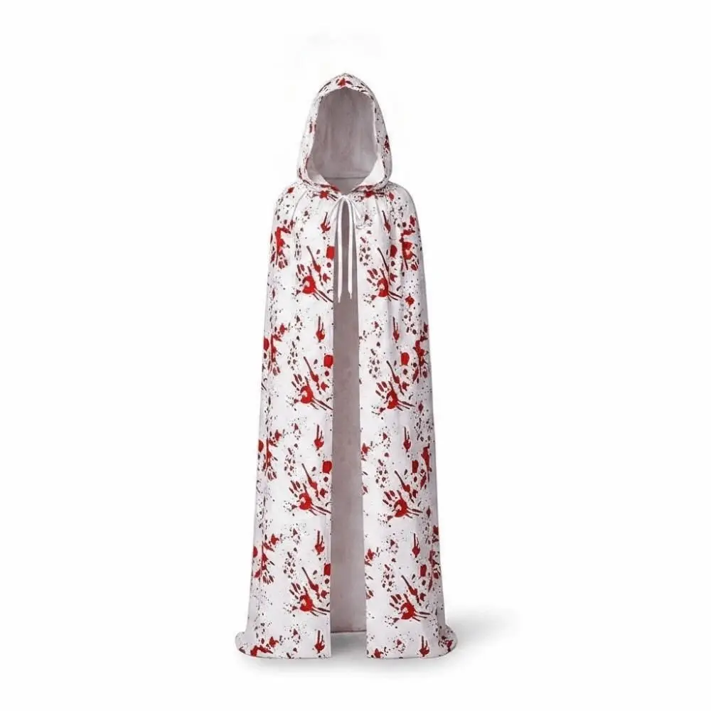 Stretchy Halloween Bloody Cloak Breathable Realistic Blood Print Bloody Nurse Apron Washable Durable Vivid Color