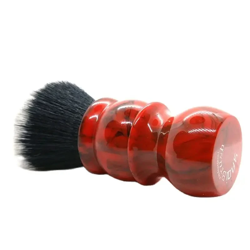 Yaqi Retro Red 26MM  Red Marble Tuxedo Mens Shaving Brush For Portable Travel Face Care Tools High Quality Men Wet Shaving Brush