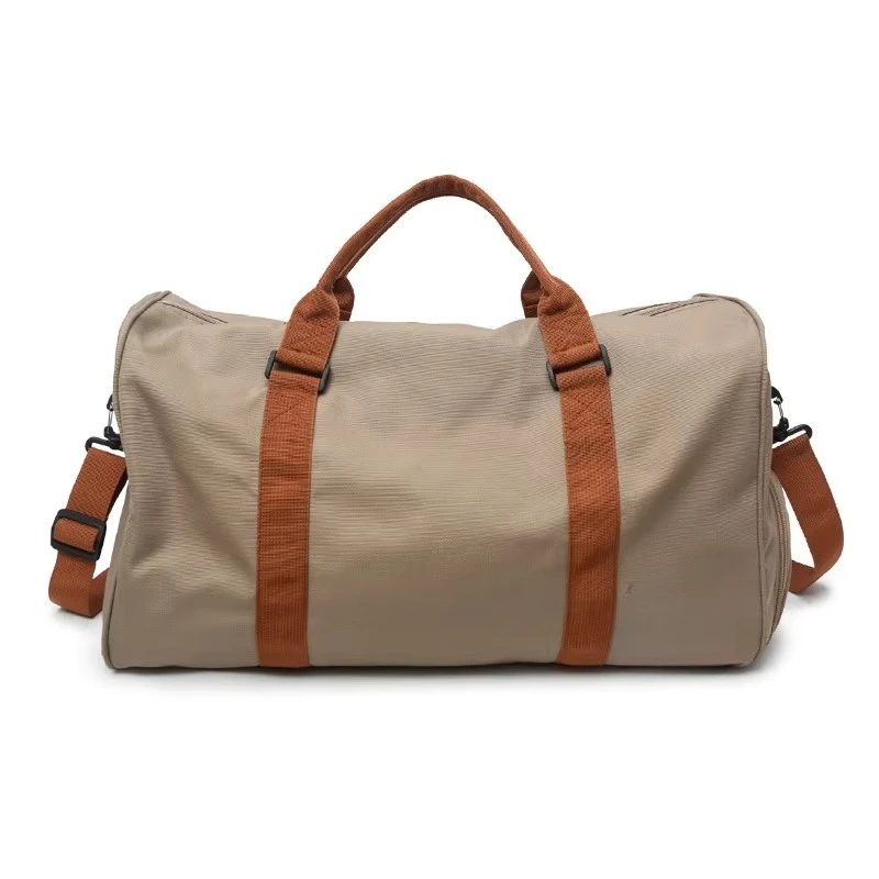 New Fashionable Men's Fitness Sports Travel Bag, Polyester Lined Breathable Waterproof Logo Handbag