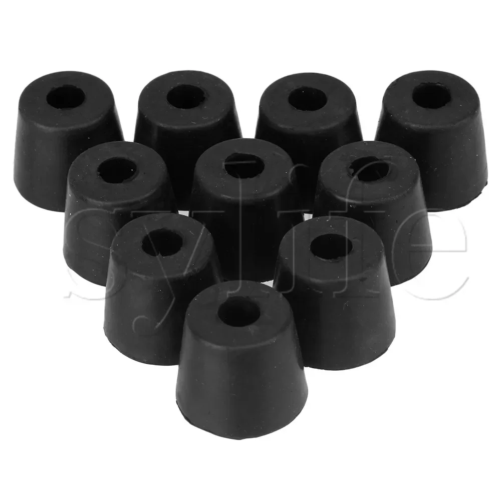 

10pcs Black Rubber Chair Leg Pads 31x24x25mm - Round Non-Slip Furniture Feet Covers