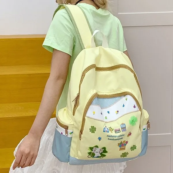 

Детский рюкзак с милыми животными из мультфильма, легкий и дышащий, милый и милый стиль, сумка на двойное плечо