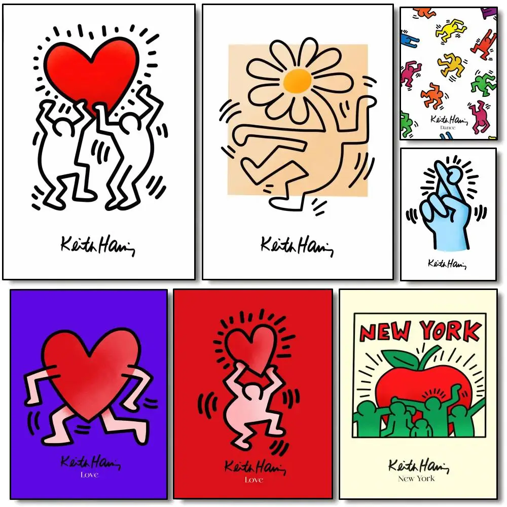Classic Artist K-Keith Haring Poster Modern Aesthetic Wall Art | Stylish Bedroom Home Decor & Unique Gift Ideas