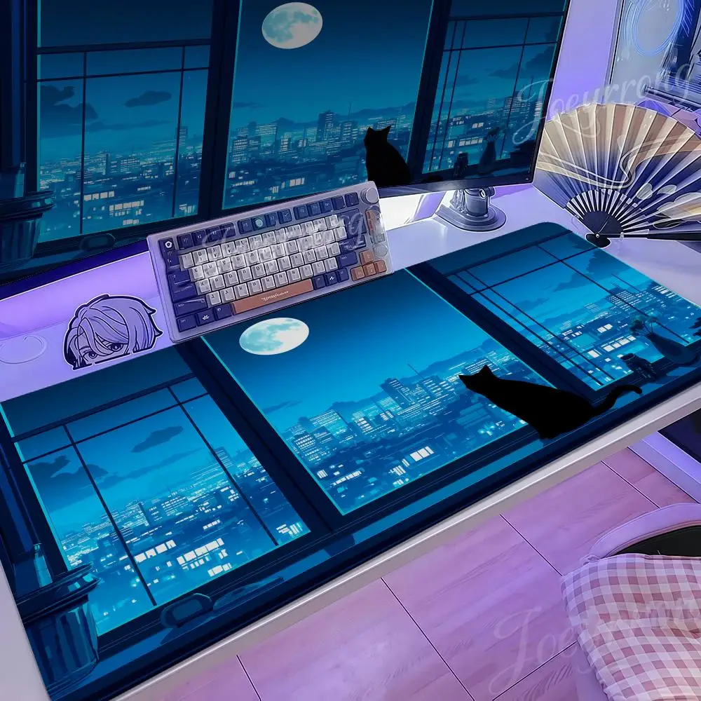 

Moonlit Solitude Mouse Pad Hot Anime 1000x500 Taro Sakamoto Days XXL Large Gaming Non-slip Office Keyboard Mats Desk Mat