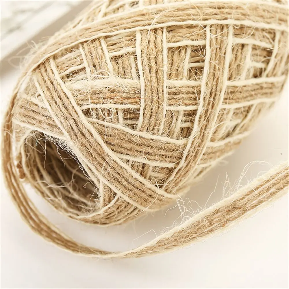 5/10M/Roll 0.5mm Natural Party  Lace Rustic Jute Burlap Rolls Fish Silk Rope Hessian Ribbon Trims Tape