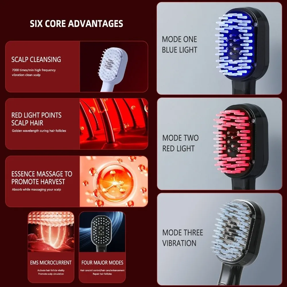 30ML Scalp Applicator Comb Hygienic EMS Microcurrent Pulse Essential Oil Guiding Massager Repeatable Washable