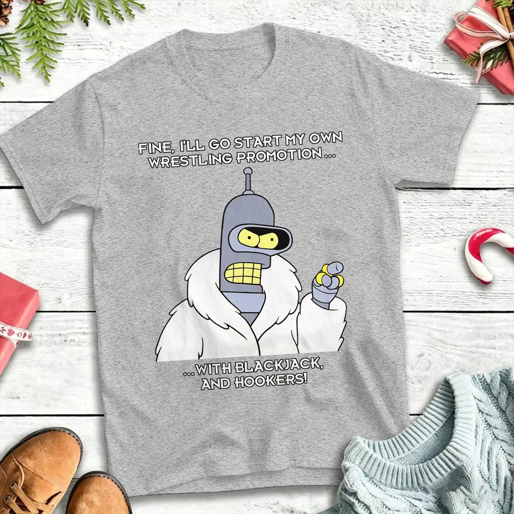 Retro Booker Benders Armchair Meme Futuramas T-Shirt Unisex Round Neck Short Sleeve Clothing  Cotton Summer Clothes