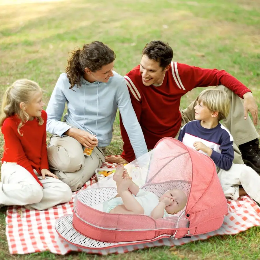 سرير سفر محمول، حقيبة حمل قابلة للطي، سرير سفر خفيف الوزن للأطفال مع 21 Mos #4