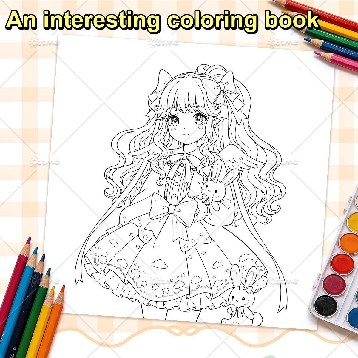 Anti-Angst Anime Kawaii Mädchen Malbuch für Erwachsene DIY Mal- und Zeichenkunst-Aktivitätsbuch Perfektes Geschenk zur Entspannung – Detail 6