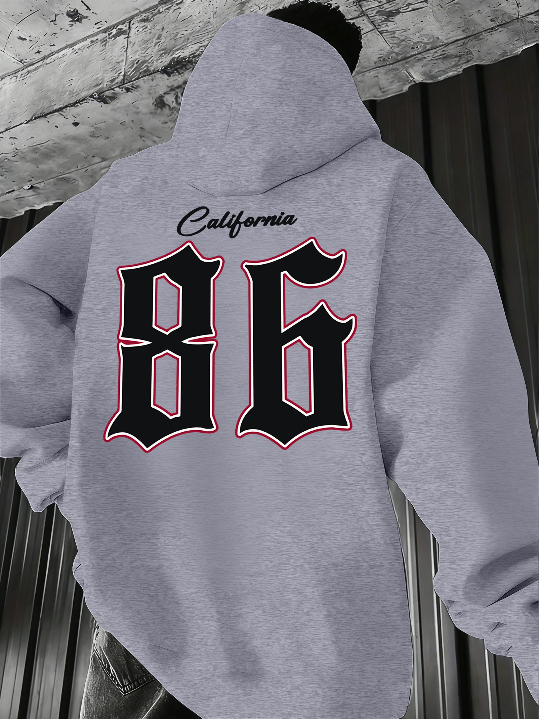 

Мужская спортивная толстовка с принтом California Number 86, свободная толстовка в стиле хип-хоп, повседневная флисовая спортивная одежда, универсальные пуловеры с карманами