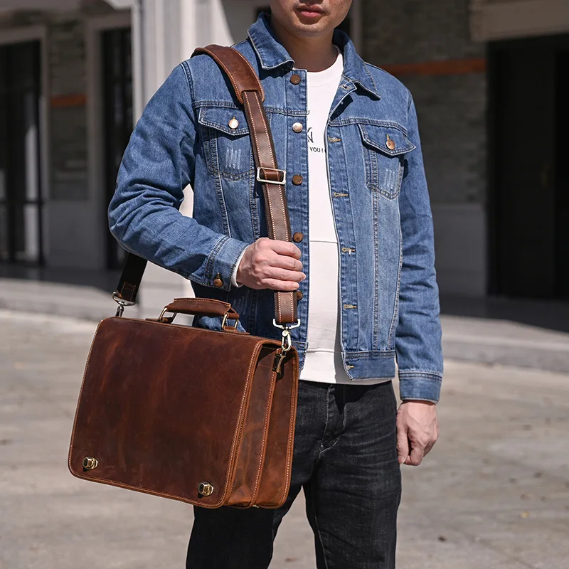 

Мужские сумки на плечо для поездок на работу, дорожные боковые сумки на плечо в стиле ретро, многофункциональная кожаная сумка Borse A Spalla MHDJB