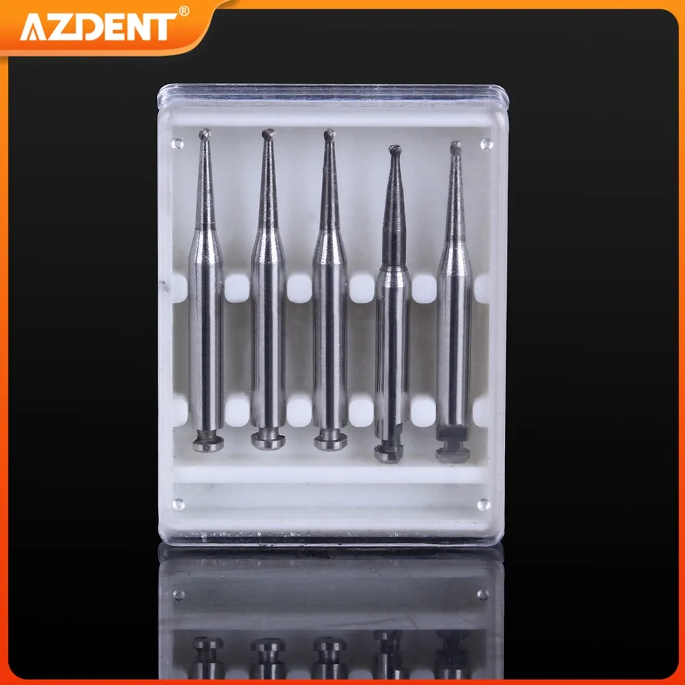 5PCS/Box Dental Tungsten Carbide Burs AZDENT for Low Speed Handpiece RA Burs Dentistry Lab Clinic Right Angle Tungsten Steel Bur