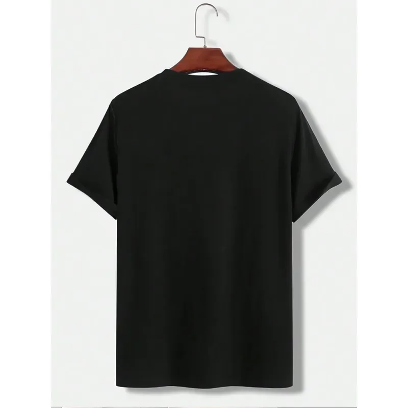 3D Printed Men Black T Shirt White Red Gold Horizontal Stripe Print Crew Neck Short Sleeve Tops 2026 Fashion Casual