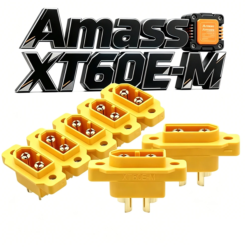 2/5pcs Amass XT60E-M XT60 Male Plug Connector For Racing Models/Multicopter Fixed-wing/ DIY Spare Part Car Drone Toys