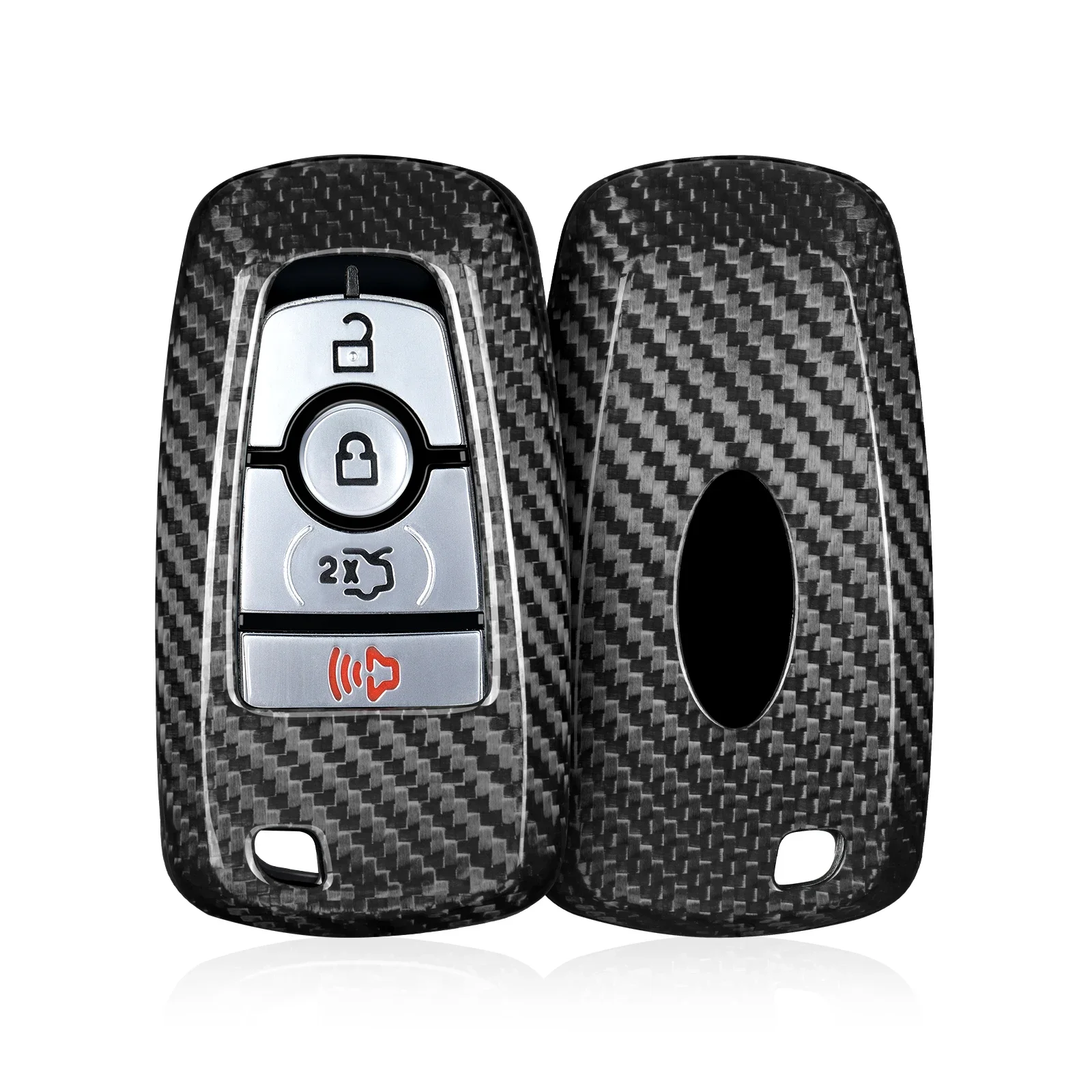 

Carbon Fiber Key Fob Cover For Ford F150 Explorer Fusion Mustang Escape Edge Ranger Raptor Smart Key Shell Case Accessories