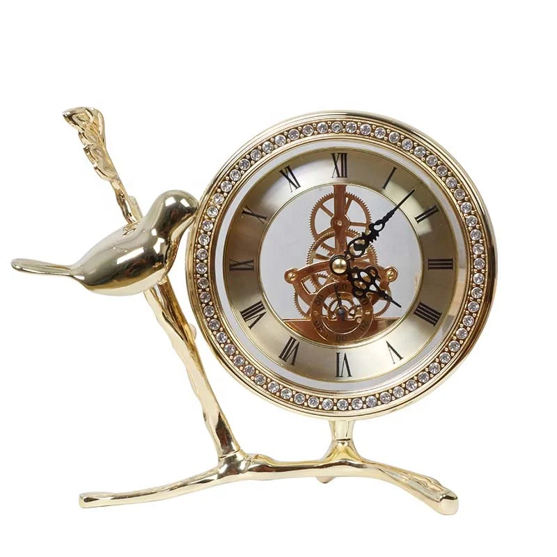 Classical Design Animal Clock Home Hotel Ornament Artificial Birds Clock Decoration Craft