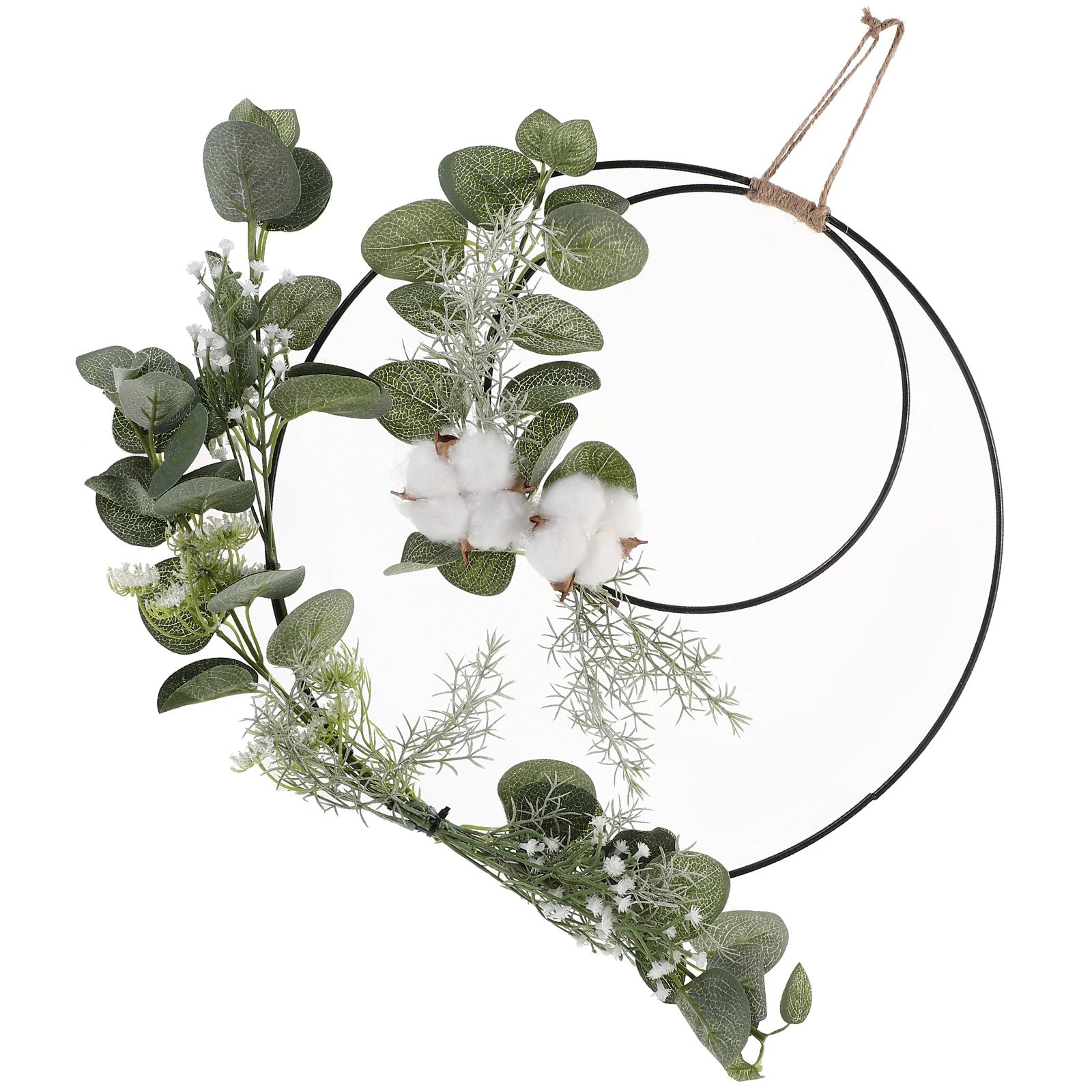 

Artificial Flower Wreath Wall Decor Simulated Floral Hoop Cotton Hanging Door Ornament Home Garden Decoration Party