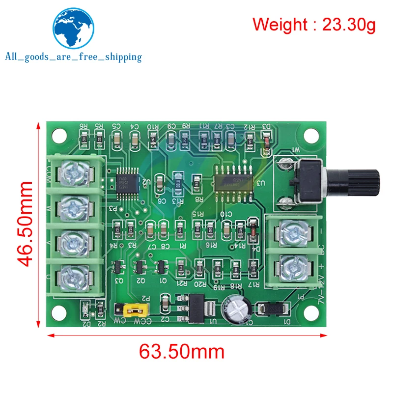 5V 12V Brushless DC Motor Driver Controller Board with Reverse Voltage Over Current Protection for Hard Drive Motor 3/4 Wire