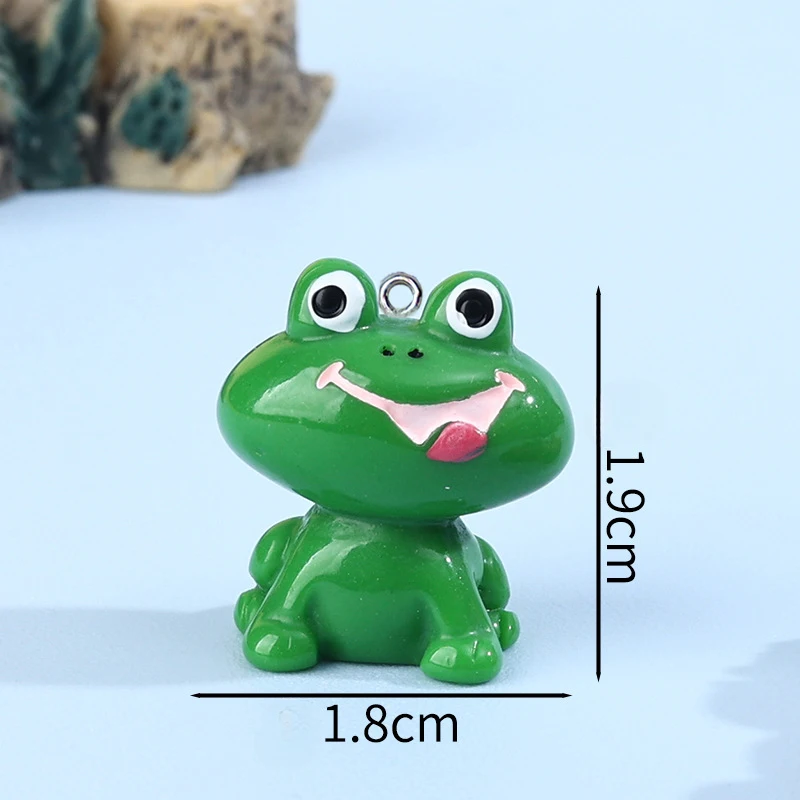 30Pcs 3D Cartoon Kawaii Frog Charms Animal Frog Resin Pendant Earrings Keychains Accessories for DIY Crafts Jewelry Make