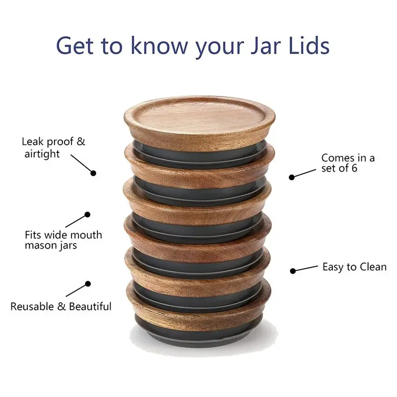 12 Pack All Sealed Wooden Storage Lids Set,Wooden Lids For Ball,Kerr Jars,Food Grade Material,Airtight For Jars 72Mm-B61B
