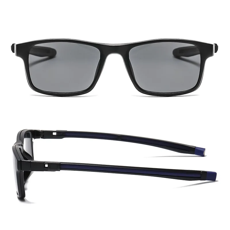 Lunettes de soleil sur ordonnance pour hommes, monture en plastique Durable, blocage de la lumière bleue, Correction multifocale progressive de la Vision