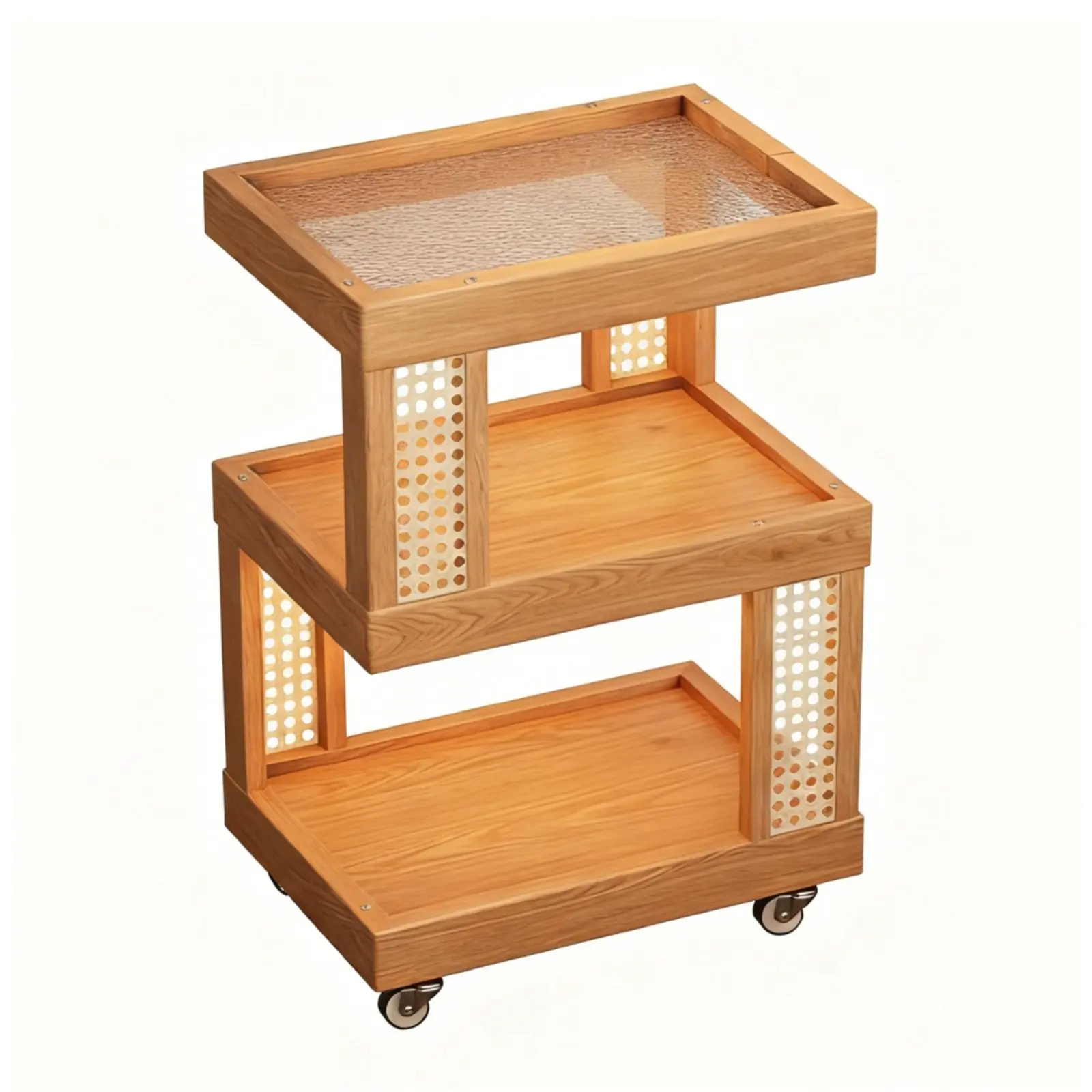 2-tier-rolling-nightstand-woven-basket-design-multi-tier-rolling-cart-on-casters-multifunctional-for-bedroom-living-room