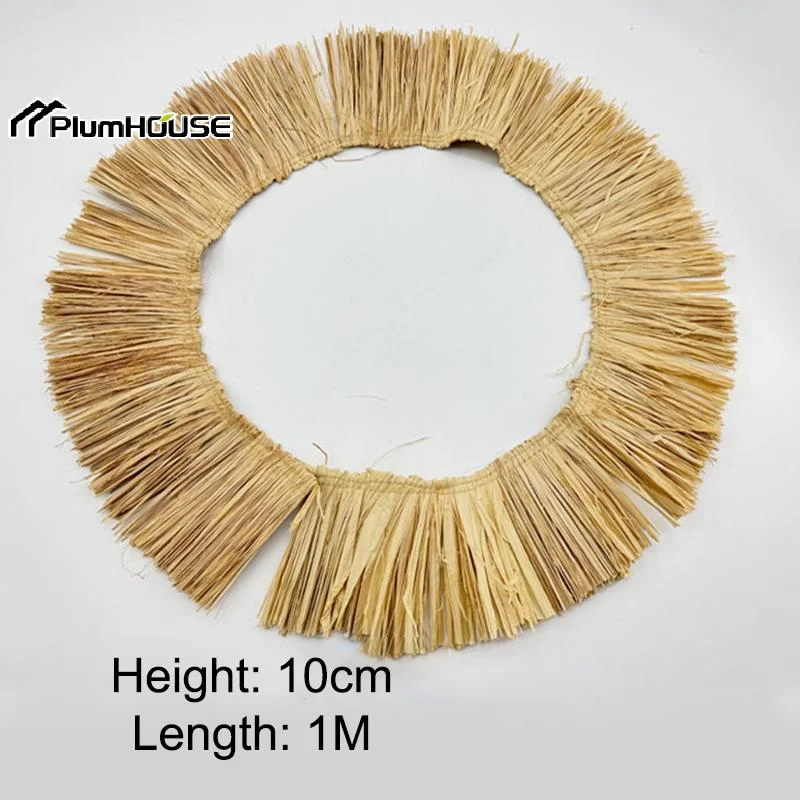 Natural Wedding Garland DIY Home Supply Background Wall Decoration Raffia Straw Tassels Jute Fringe Trim 1meter