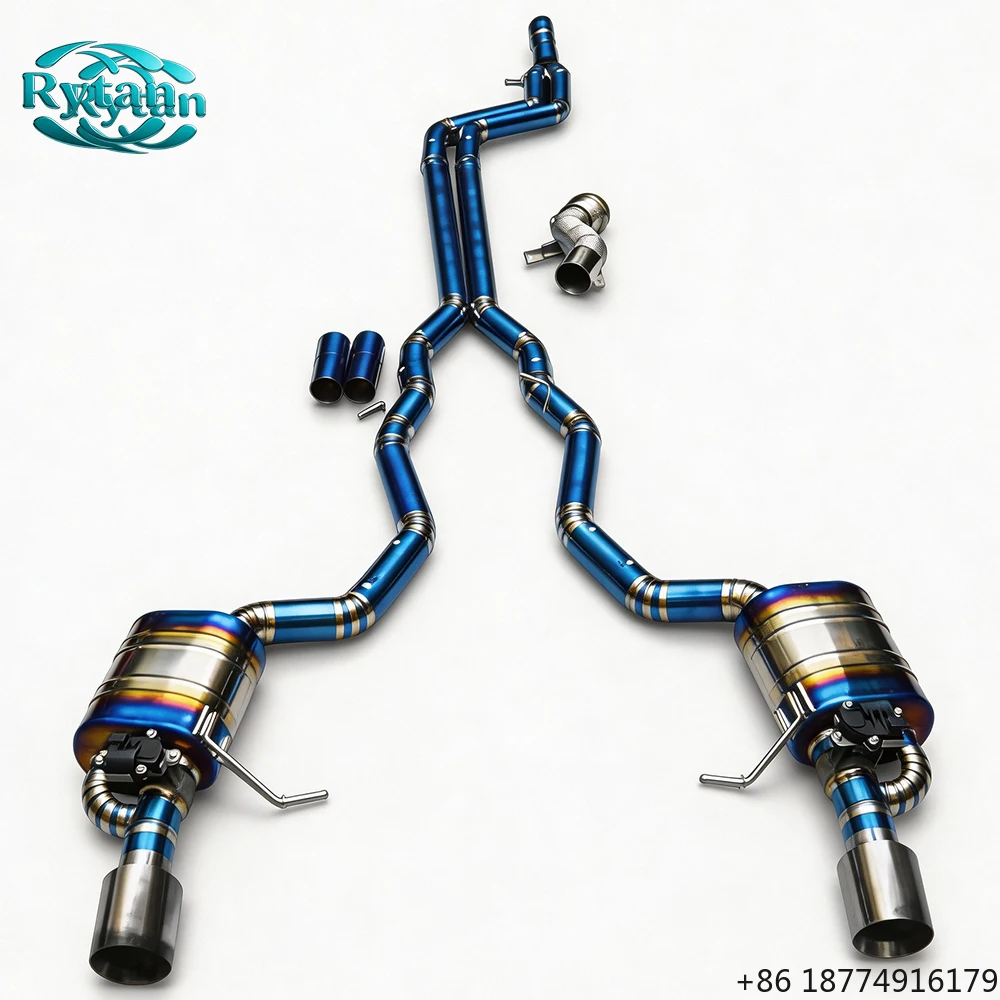 

Exhaust Pipe Exhaust Valved Titanium Blue Valvetronic Exhaust System Catback for 2011 535i F10 3.0T N55 640I