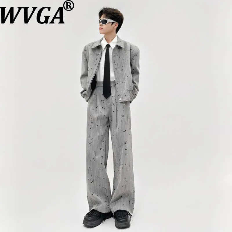 

Новый мужской комплект WVGA: модная куртка в американском стиле с эффектом брызг краски и прямые брюки премиум-класса (весна-осень) Ins W21420