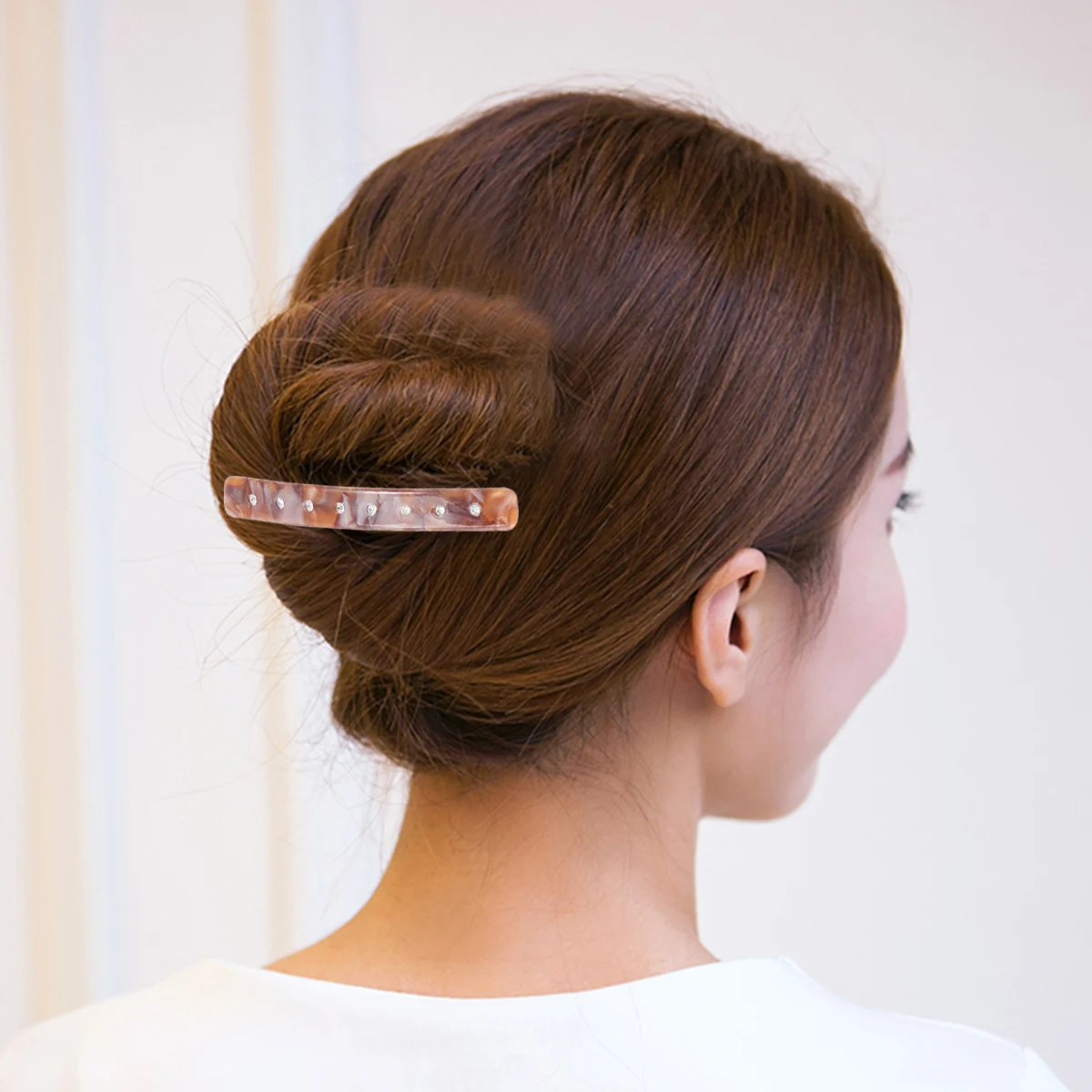 

1pc Rhinestone Hair Comb Acrylic Tuck Comb Fashion Hair Accessories For Women Wedding Prom Party Mexican Theme Coffee