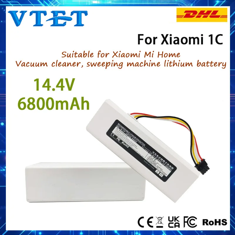 

VTET 2025 FOr Xiaomi 1C Dedicated Lithium Battery Sweeping Robot, 14.4V 6800mAh, High-quality Battery Cells, Guaranteed Quality