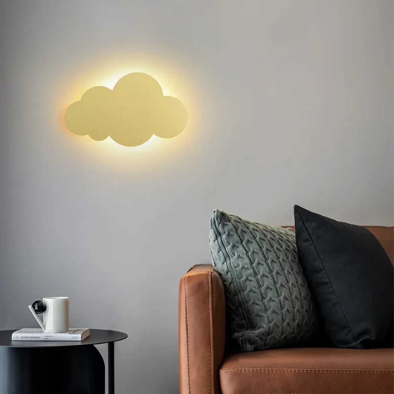 Luz de pared de nube Macaro, lámpara de cabecera de dormitorio de dibujos animados, lámpara de pared decorativa, arte de personalidad creativa,