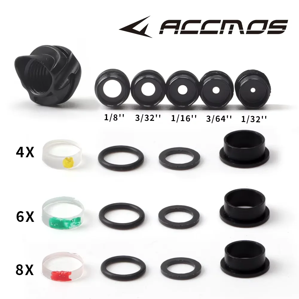 3colors 37/45° Archery Compound Bow Peep Core Sight Clarifier Lens Set with 4X6X8X Lens Set