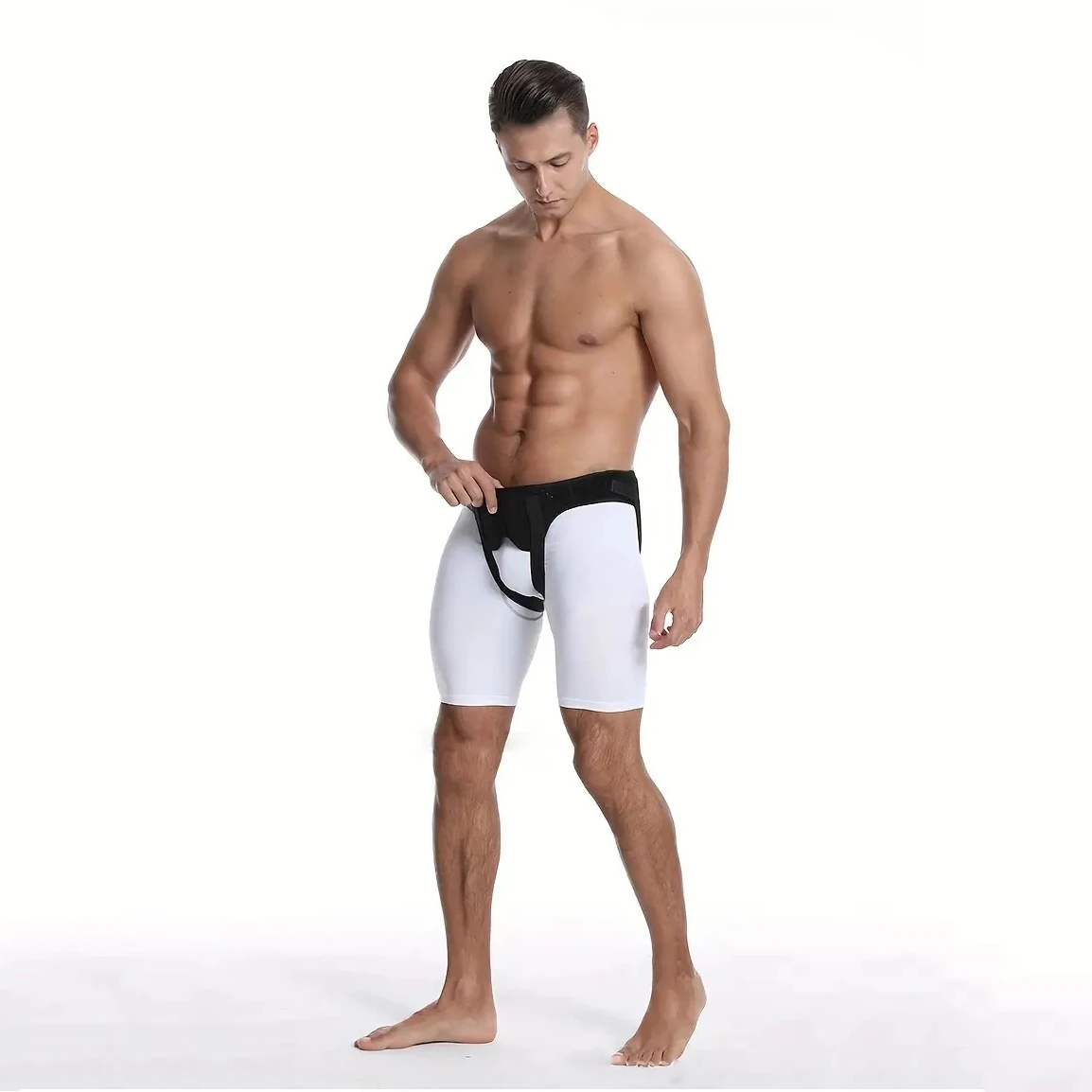 حزام فتق فردي/مزدوج للرجال والنساء مع وسادتين ضغط قابلتين للإزالة