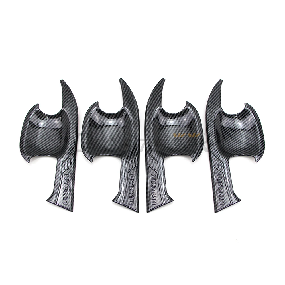 

4PCs Door Handle Bowl Cup Cover For Toyota Highlander Kluger XU70 2020 2021 2022 Chrome/Carbon Fiber Pattern ABS Plastic