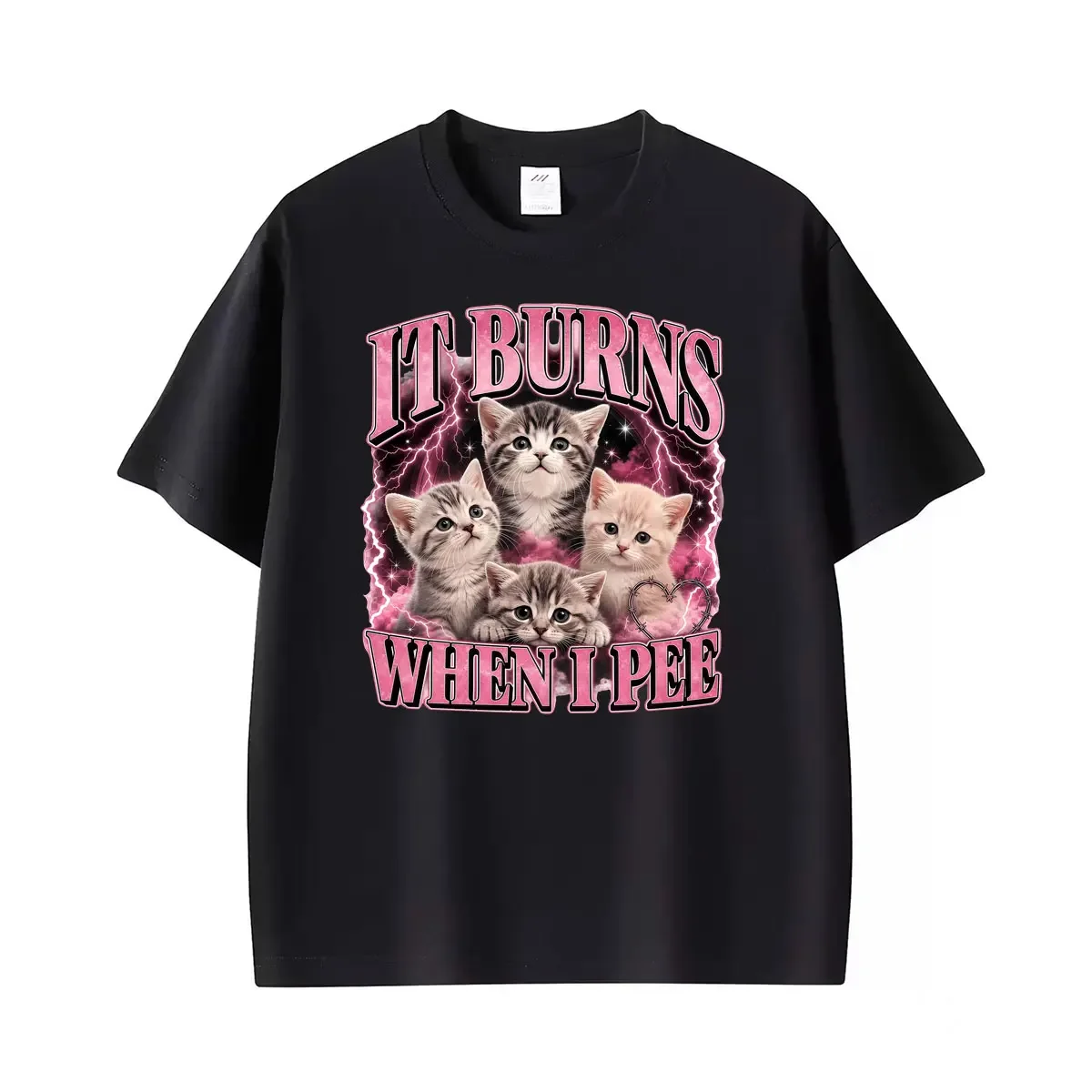 Funny It Burns When I Pee Meme Graphic T-shirts Women Clothing Retro High Quality T Shirts Fashion Comfort Oversized T-shirt
