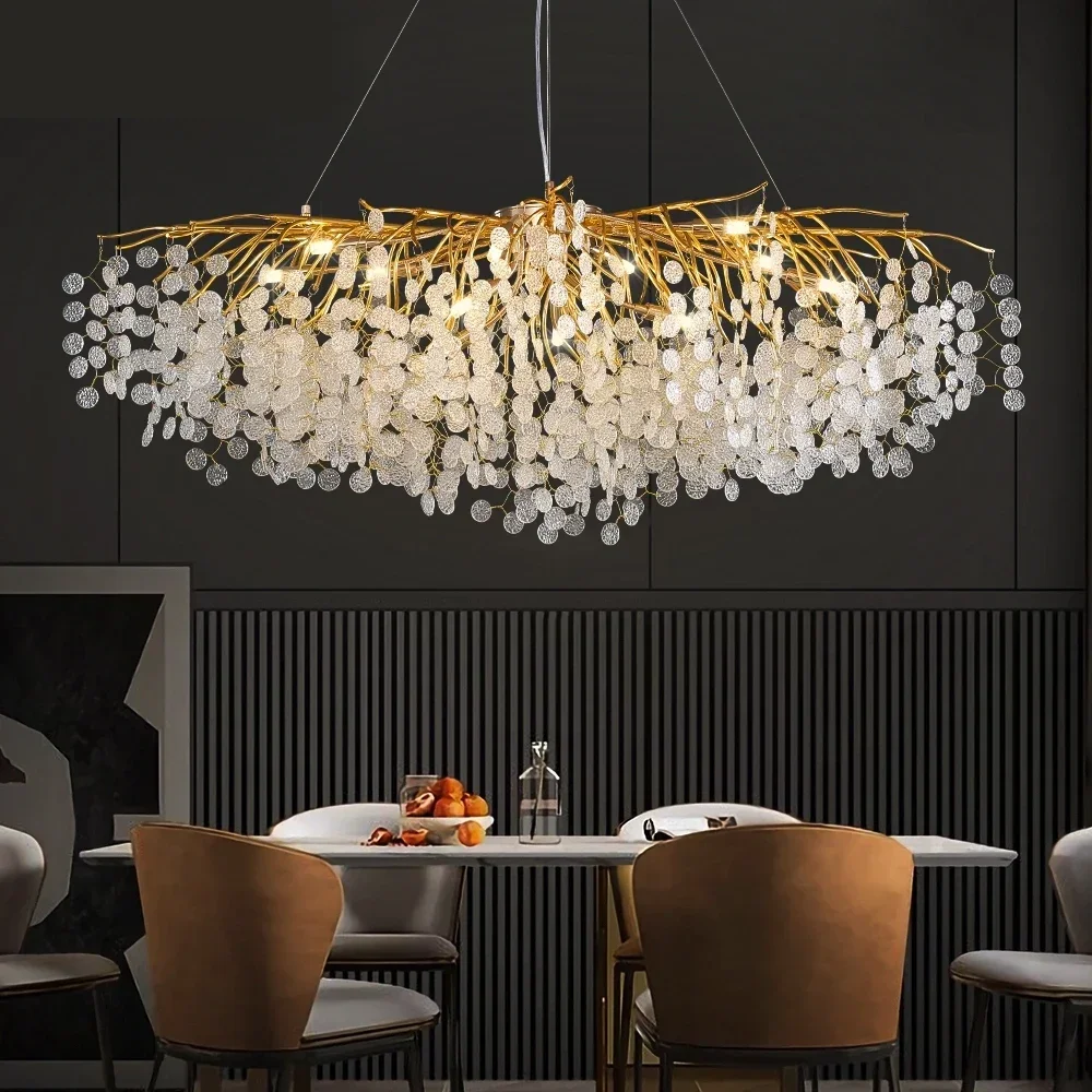 

Luxury Gold LED Light Modern Branch Crystal Chandelier For Kitchen Living Room Bedroom Lighting Decoration Indoor Gloss G9 Lamp