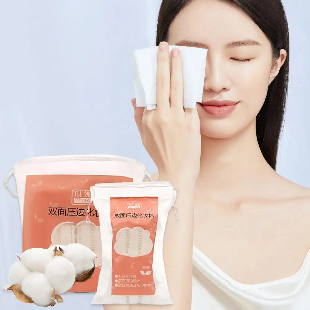 وسادات قطنية سميكة على الوجهين ، منشفة للاستعمال مرة واحدة ، أدوات إزالة المكياج ، ملحقات مستحضرات تجميل ناعمة J6i5 ، 50 ، 7.5