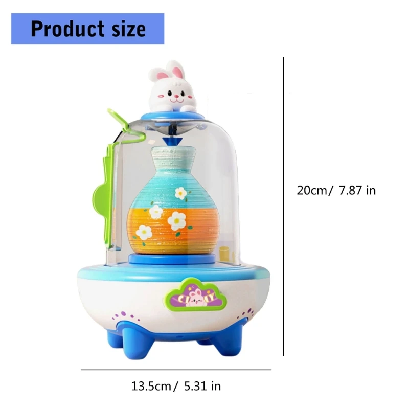 USB 充電式ミニチュアろくろおもちゃ子供旅行に優しいデザインクリエイティブ粘土クラフトマシンパーティー 15UB