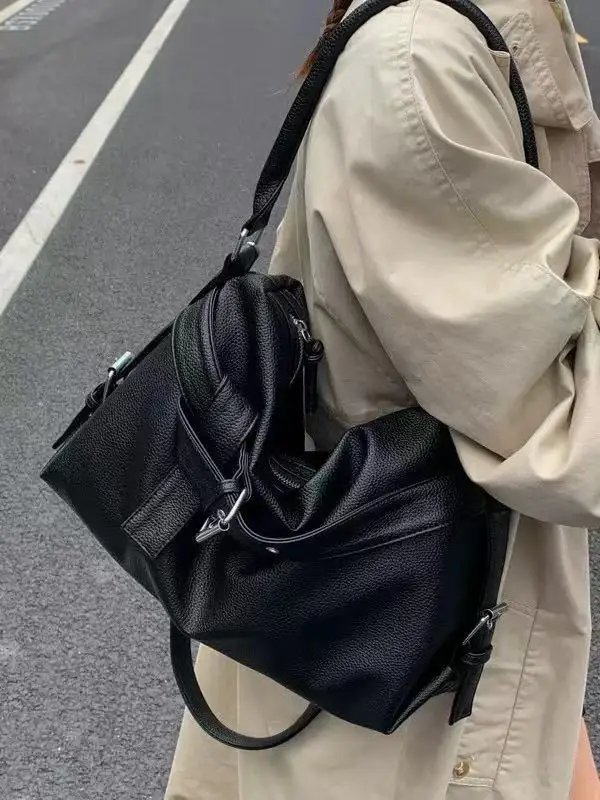 

Женская сумка большой вместимости с рисунком личи в американском стиле, простая и повседневная универсальная сумка через плечо на одно плечо, трендовая