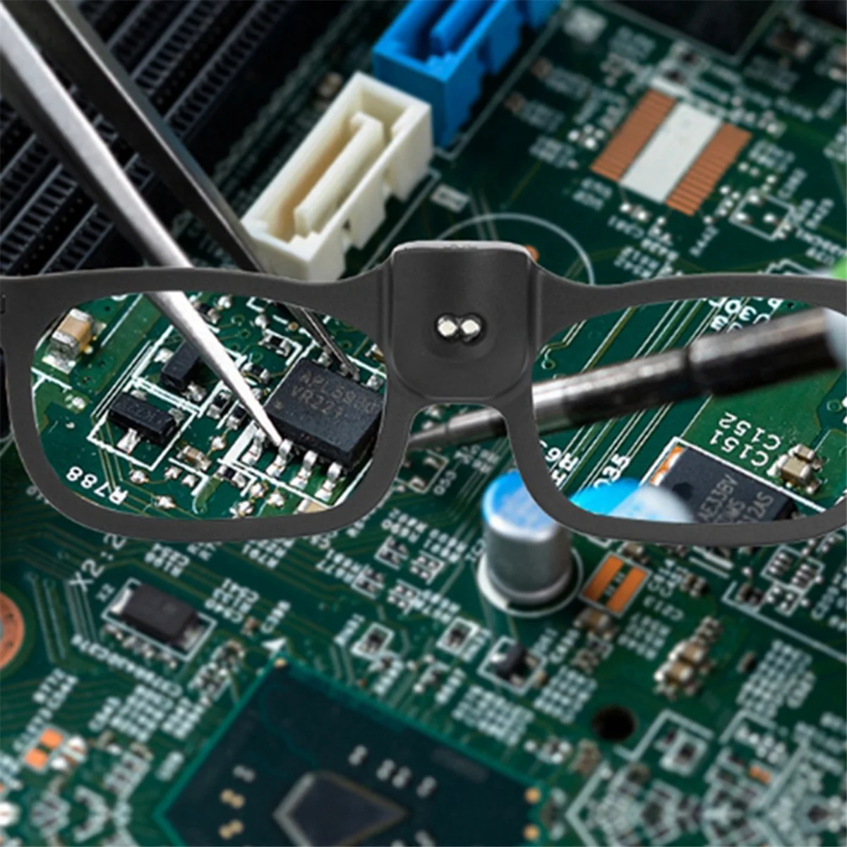 ABJZ 2 مصابيح LED نظارات نوع نظارات مكبرة المعادن المغلفة البلاستيك الساقين كبار السن مضيئة طول النظر الشيخوخي نظارات القراءة