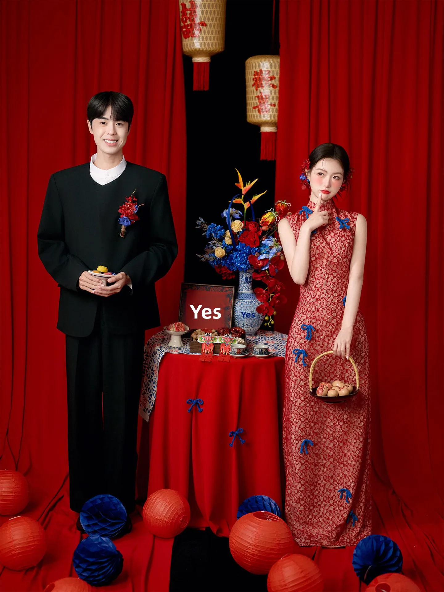 

Red Chinese Sle Couples Photoaph Studio New Version High End Small ence Reformed Wedding Dr Mo...