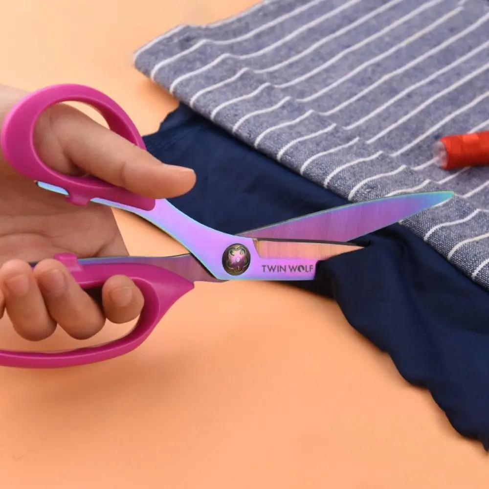Sharp Sewing Scissors Sharp Titanium Coating Left Handed Scissors Stainless Steel Heavy Duty Multi-Purpose Shears Fabric Cutting