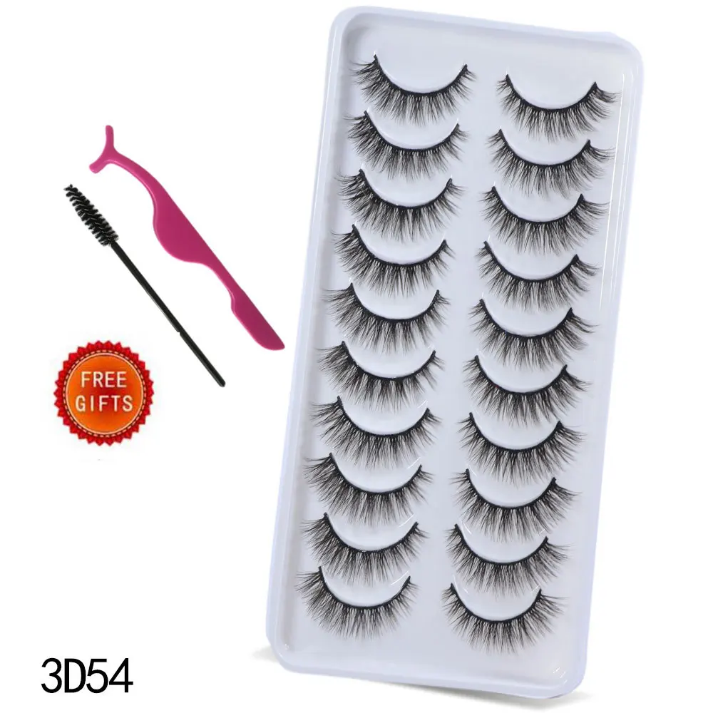 10pairs 3D Faux Mink Lashes Natural False Eyelashes Dramatic Fluffy Fake Lashes Makeup Eyelash Extension Eyelashes