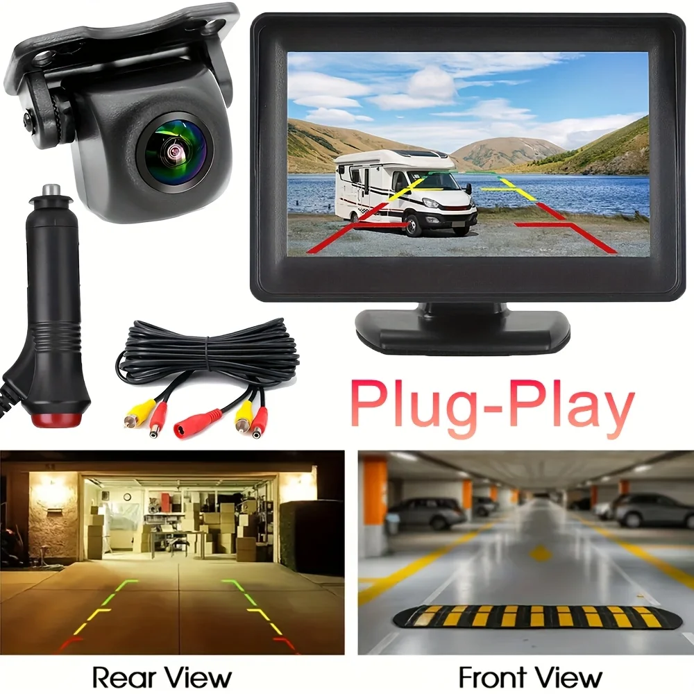 

HD Car Reversing Camera System, 4.3-inch Display and Night Vision Backup Camera Kit, Reversing Assist Camera System
