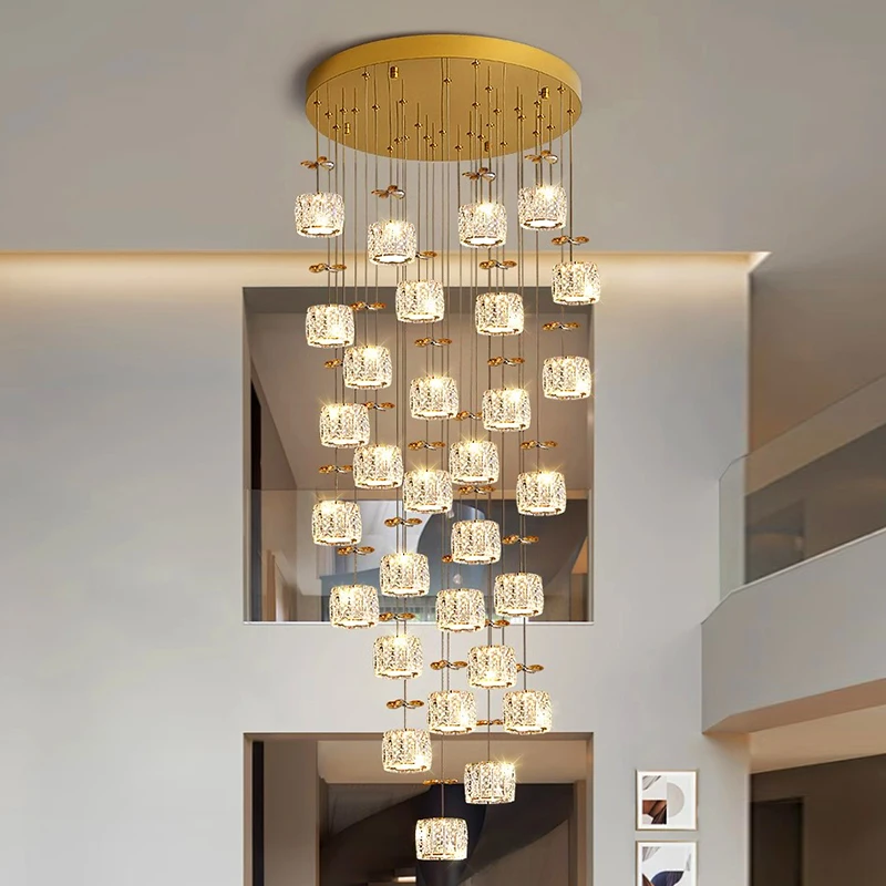 

Modern home decoration crystal chandelier, stair Pendant lamp, living room Pendant lights, interior lighting